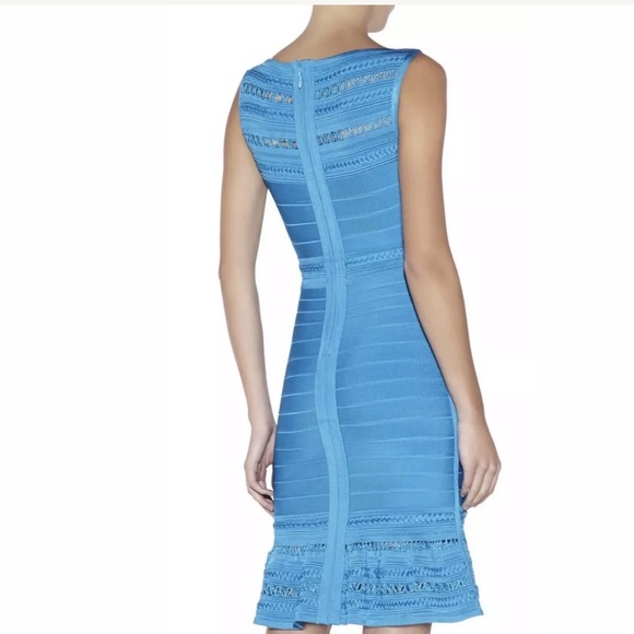 Herve Leger Turquoise Gabbie Bandage Dress - Picture 3 of 9